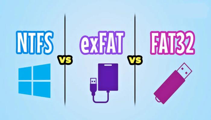 Differenze tra NTFS, exFAT e FAT32