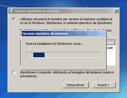 console ripristino Windows 7